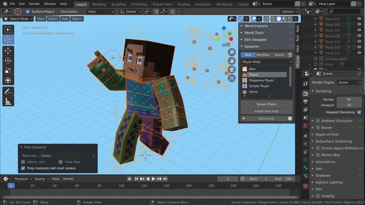 Add your own skin to your Blender character and be the protagonist of your story
