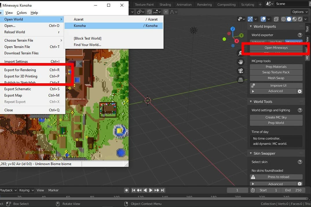 Select the area of your map you want to show up in your model