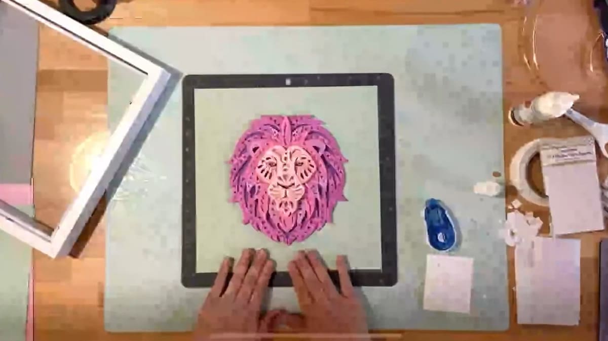 Image of: 9. Layered Cardstock Lion Mandala