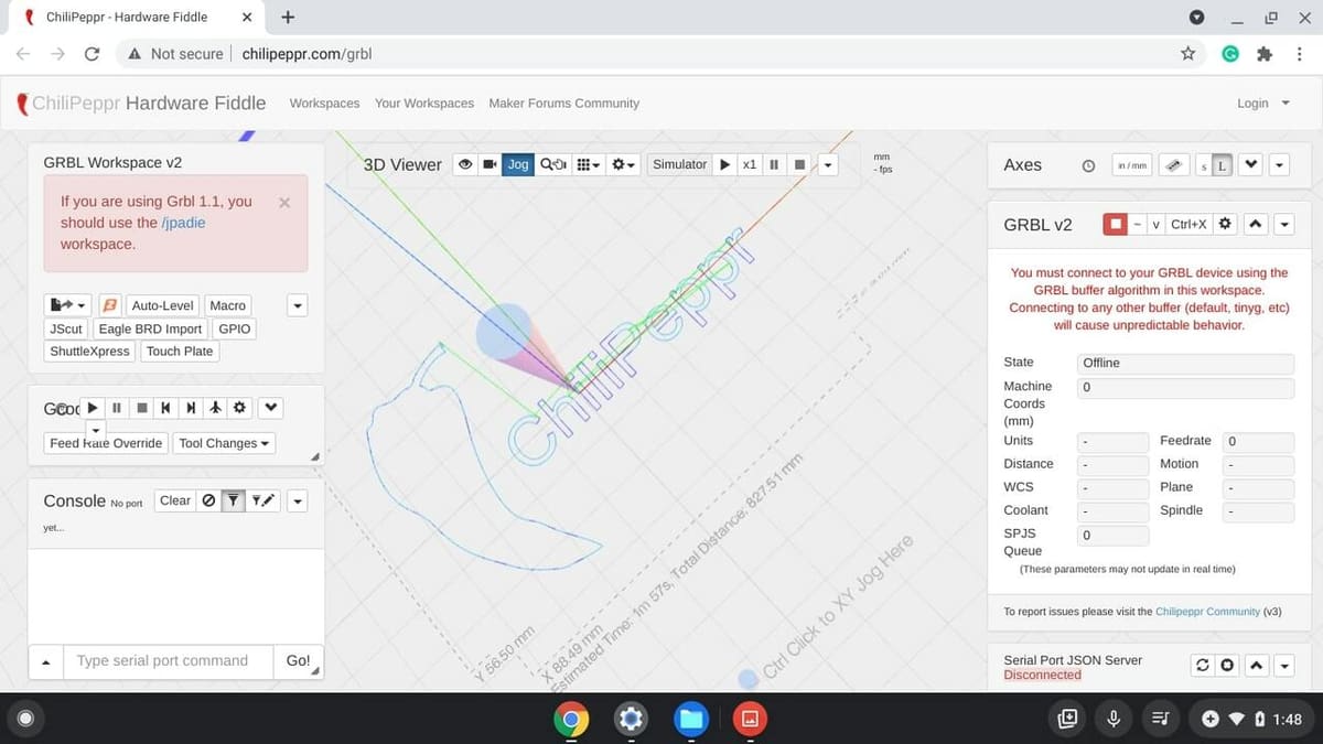 With ChiliPeppr, you are ready to go, no need to install