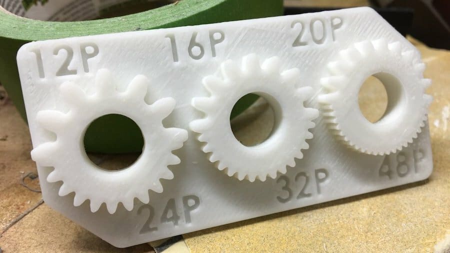 You can check how small you can go in regards to teeth side by test printing some designgs