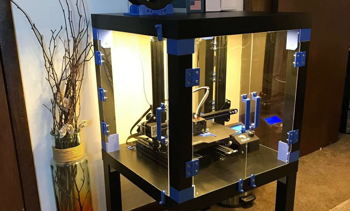 A DIY enclosure made with the IKEA Lack table