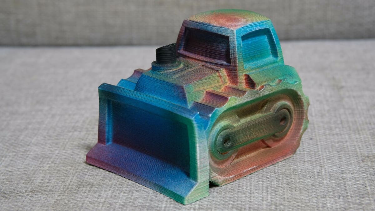 A rainbow Power Pusher ready for pushing