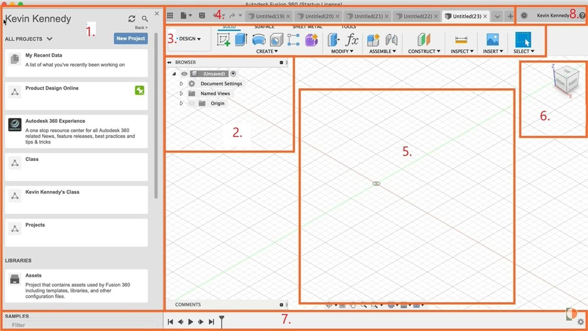 Fusion 360's UI
