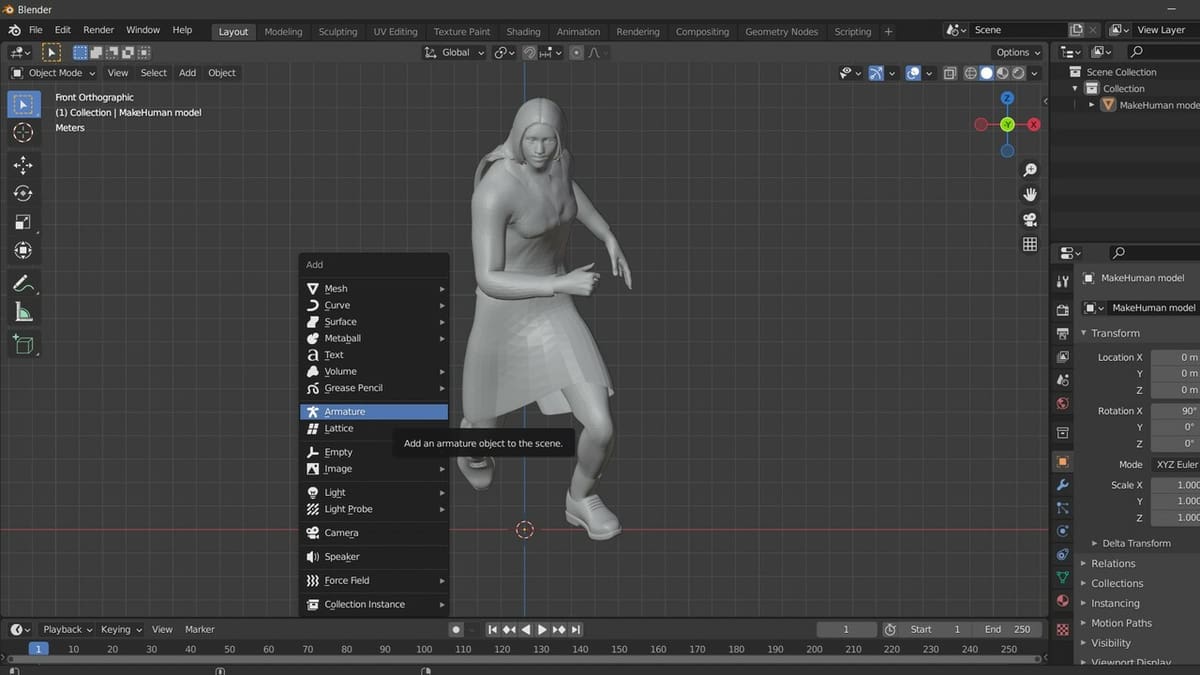 The model can now be rigged, edited and animated!