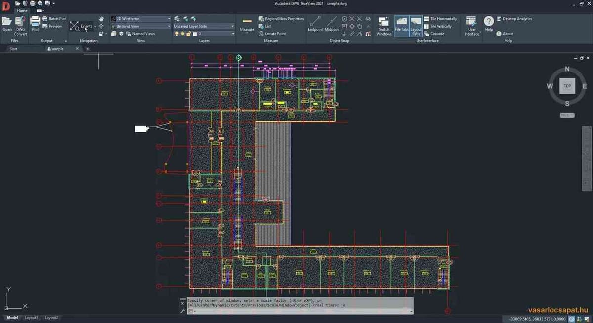 This free DWG viewer by Autodesk can also be used to measure, convert, or print files.