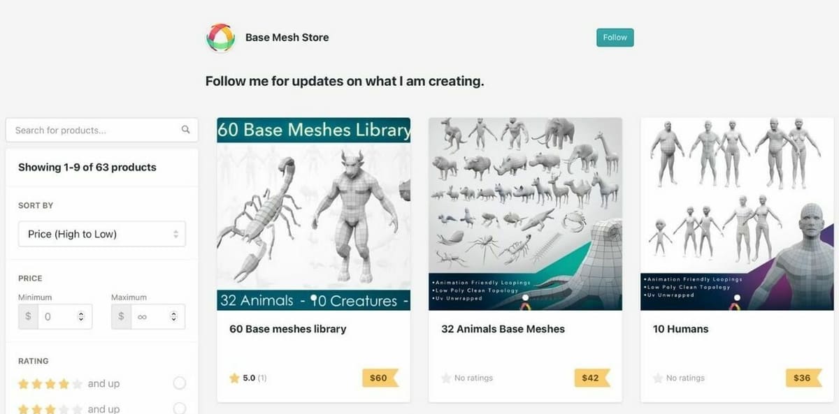 There are some interesting base mesh packs to be found at Base Mesh Store