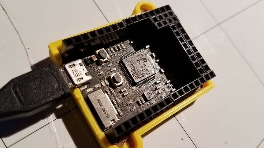The two buttons allow you to communicate with the board