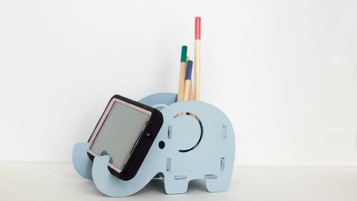 Let this friendly little elephant carry your things