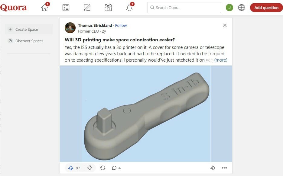 Quora contains a lot of concept-related information about the capabilities of 3D printing