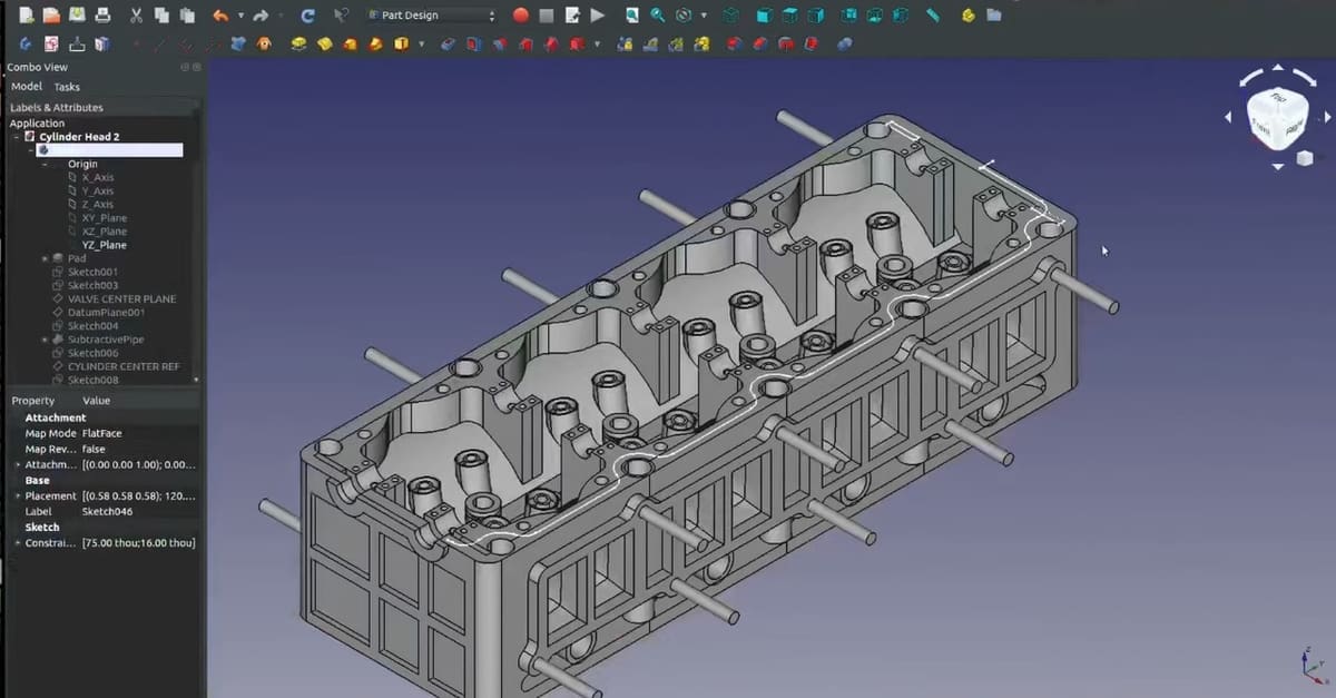 FreeCAD can be used to model combustion engines and other complex machines