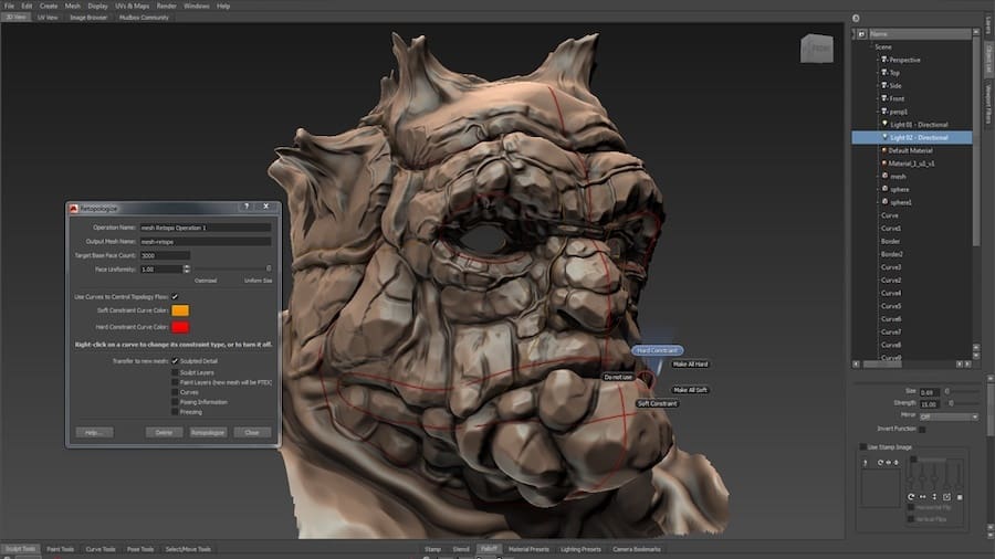 3D modeling software is also based on design, but it's more organic than CAD