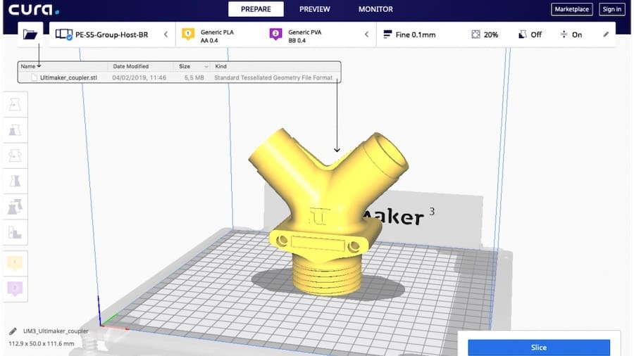 3D slicers make the conversion from 3D model to 3D printing machine instructions in G-code format