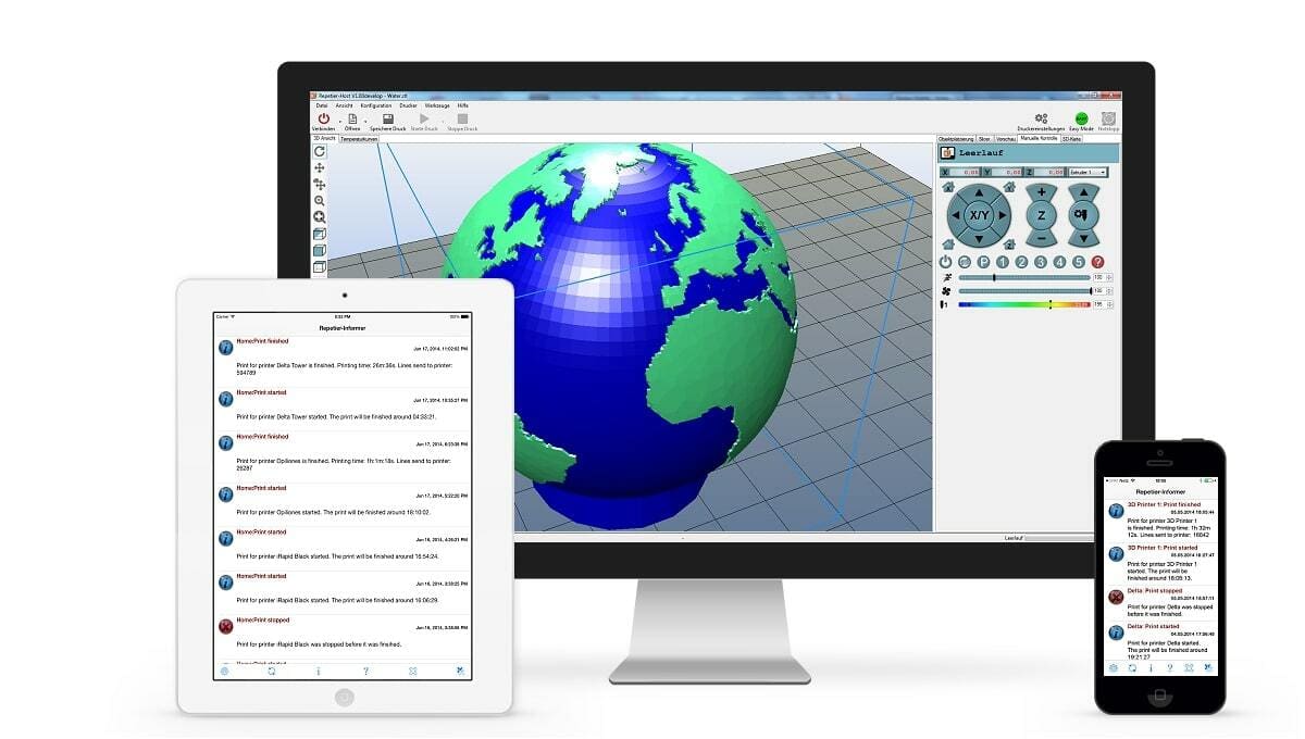 The repetier informer app is a great tool to remotely monitor the 3D print.