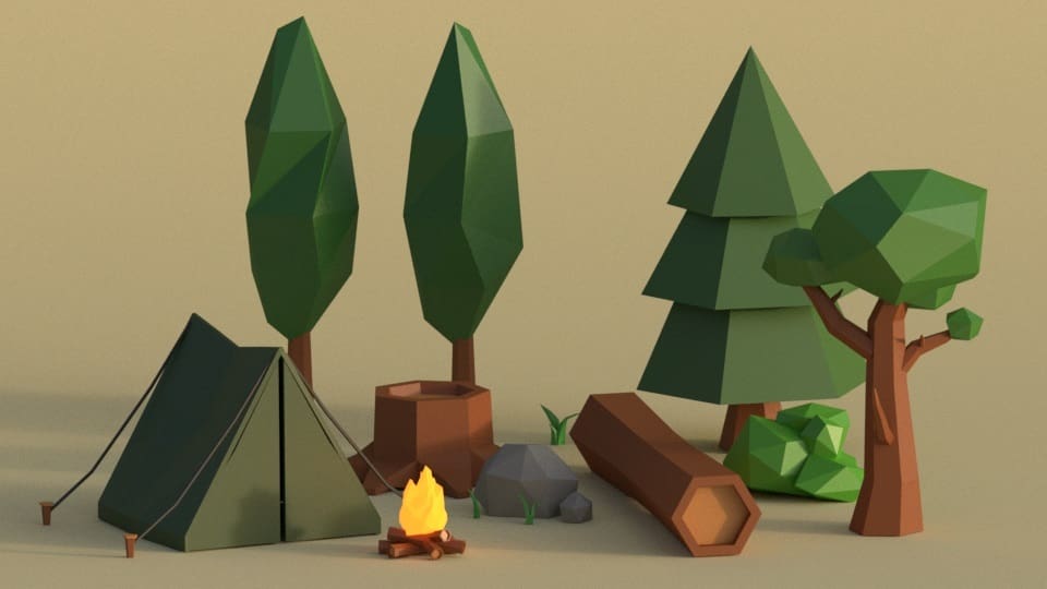 Some low poly props that look charming and cohesive