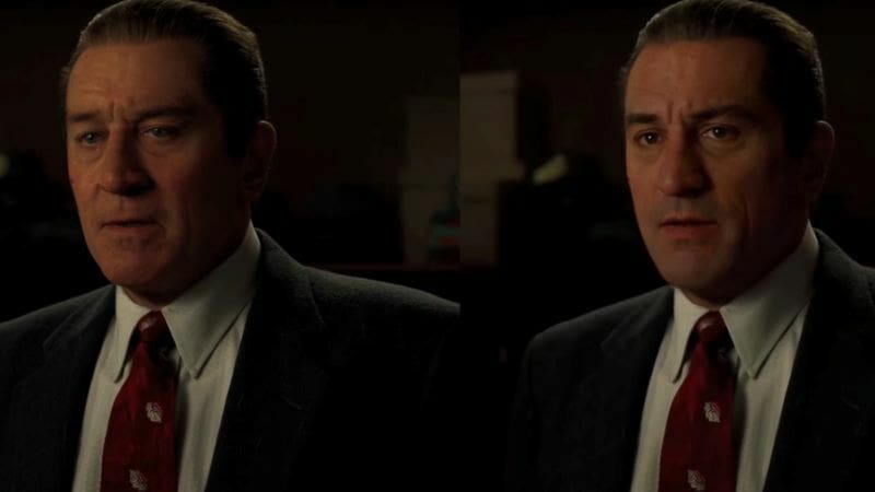 The deepfake is on the right