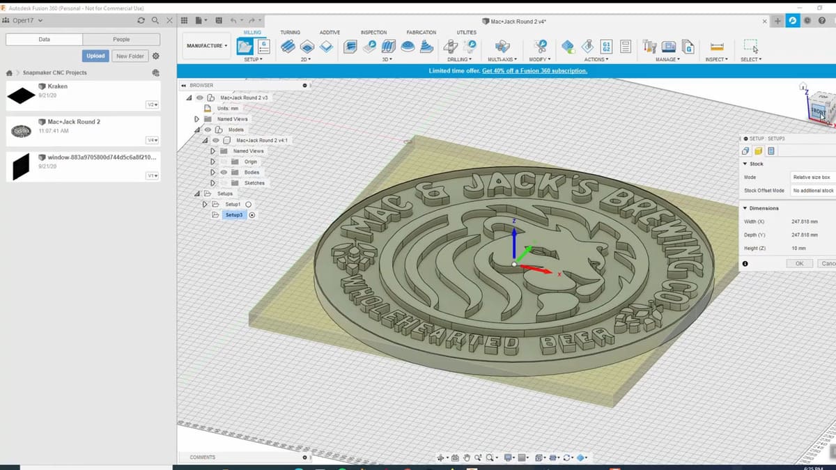 Fusion 360 is a very practical tool for CNC
