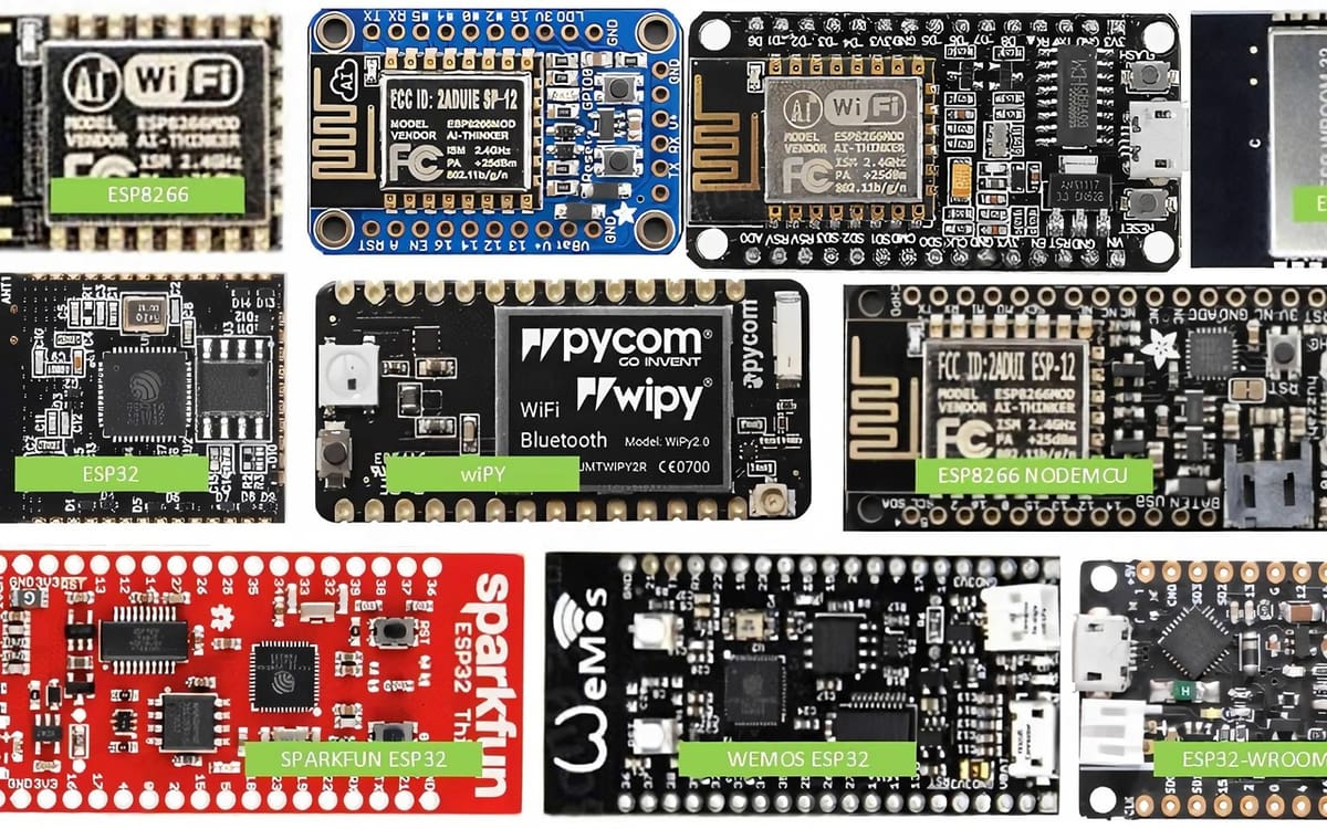 An assortment of MicroPython-compatible boards