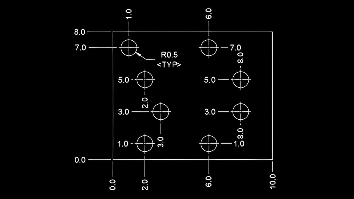 Ordinate dimensions can be confusing as the distances between objects aren't given