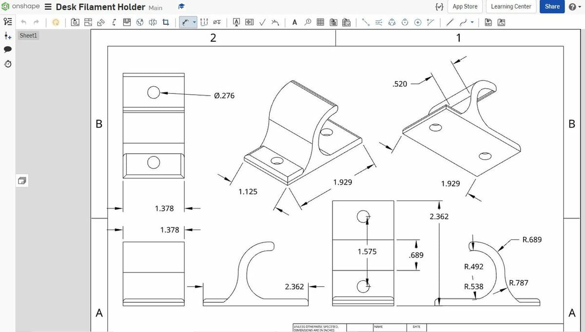 Blueprints allow you to see 3D models as drawings from different views