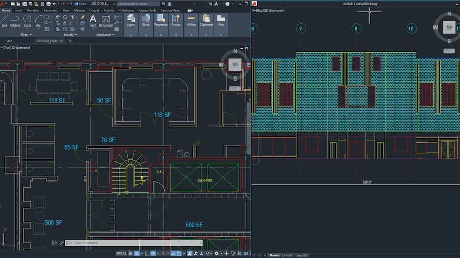 Elevations and sections are automatically taken from 3D models created