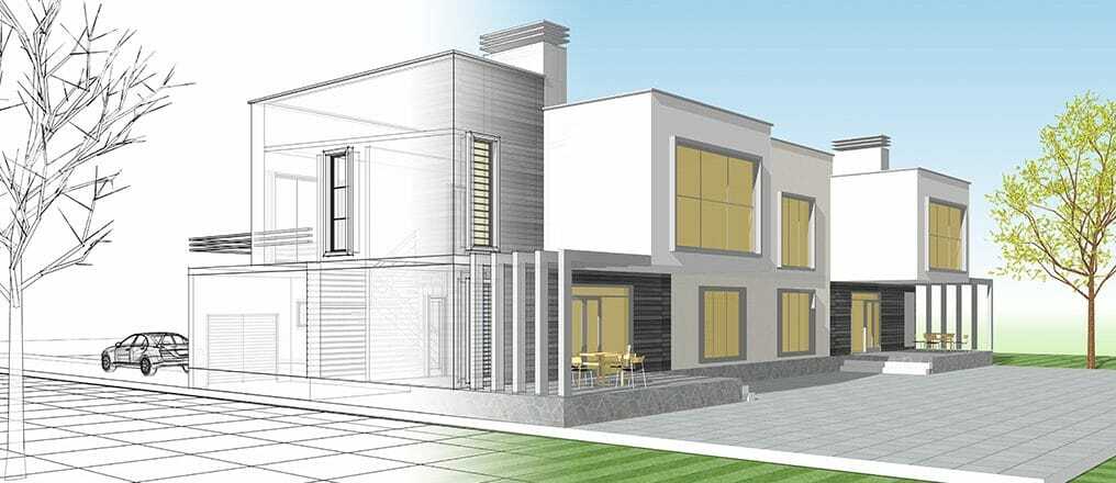 Rendering an architectural drawing enhances the visuals of the final result