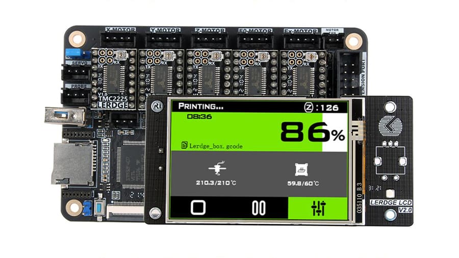 The Lerdge-Z board offers easy and intuitive firmware setup
