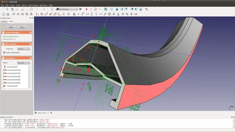 FreeCAD in action on Ubuntu