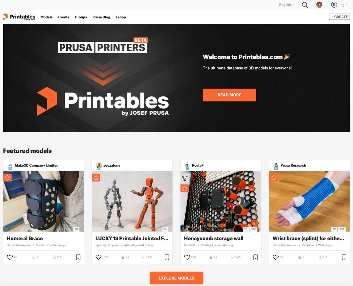 Image of Free STL Files for 3D Printing: Printables