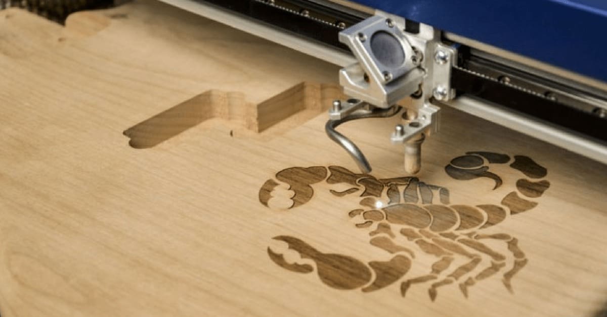 Etching essentially burns off the top layer of wood to produce a contrasting marking on the material
