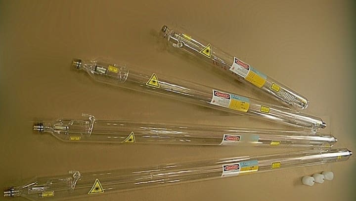 The power limitation of the CO2 laser system depends on the dimensions of the CO2 tube