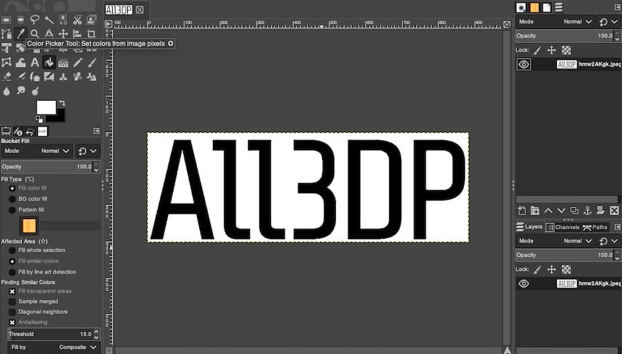 The original image was cropped and prepared for engraving with GIMP