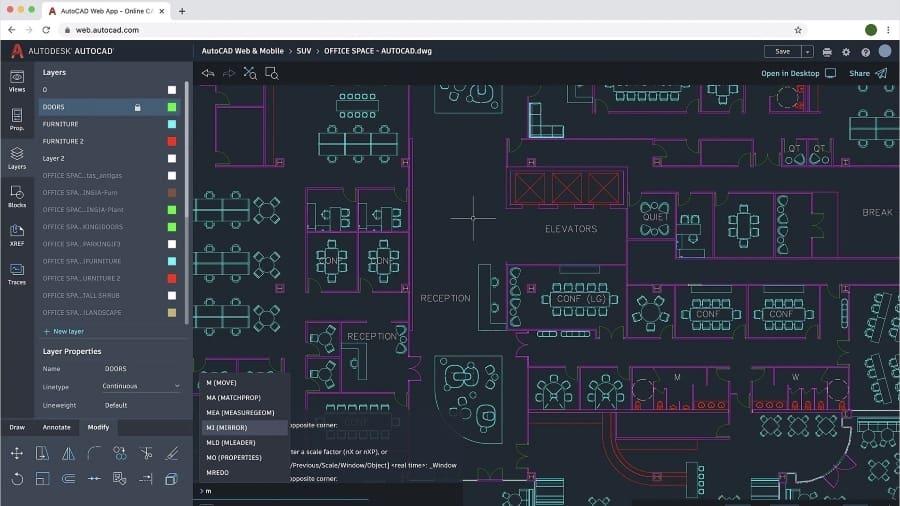AutoCAD's web application would be the easiest solution, but it's also not compatible with Linux