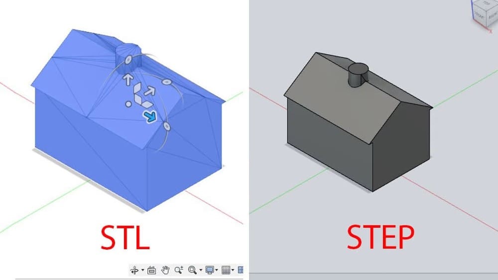 STL is a mesh file, while STEP is a solid
