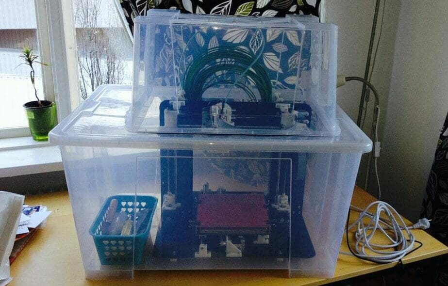You can build a 3D printer enclosure with two Ikea boxes