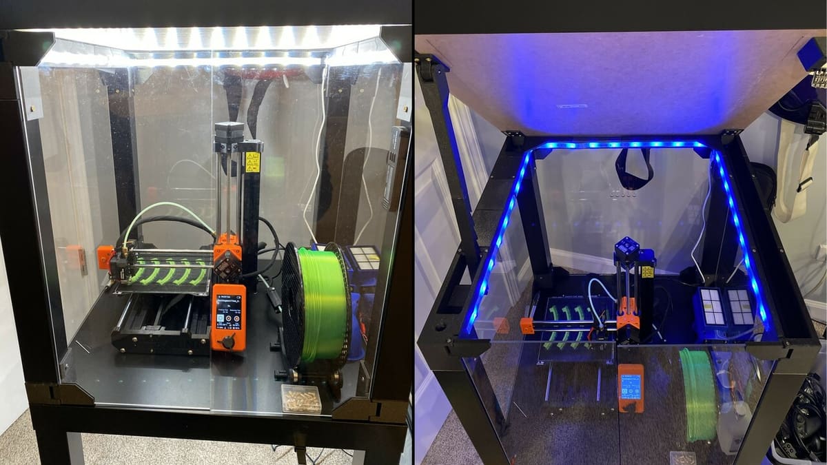 Many of the parts of an IKEA Lack enclosure can be 3D printed