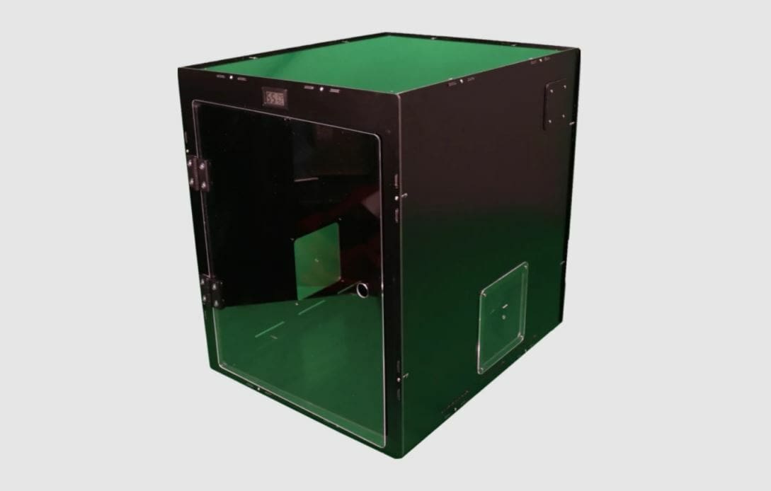 Printed Solid's Next Gen Safety enclosures have one main window door in the front
