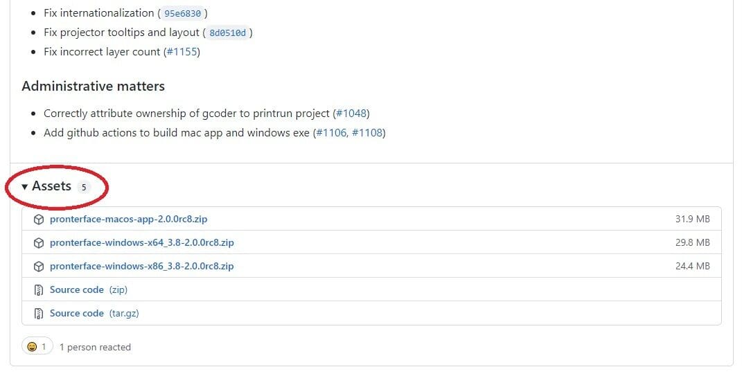 The latest Pronterface assets on GitHub
