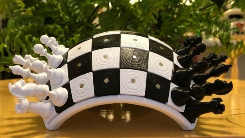 Keep the chess pieces connected to the board with magnets