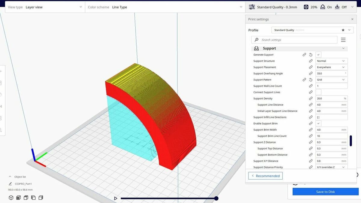 Expanded Cura support settings
