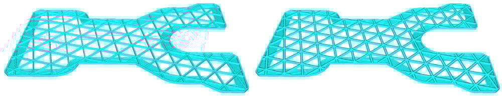 Low and high resolution support infill layers