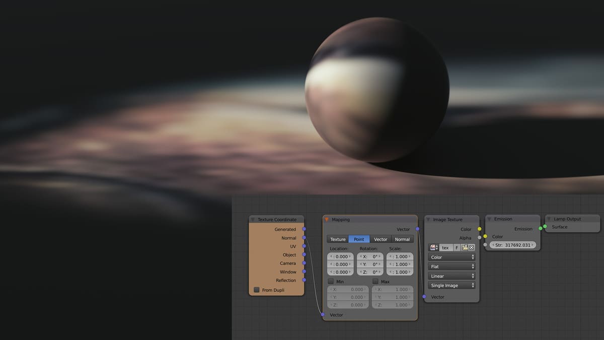 Lighting created in Blender