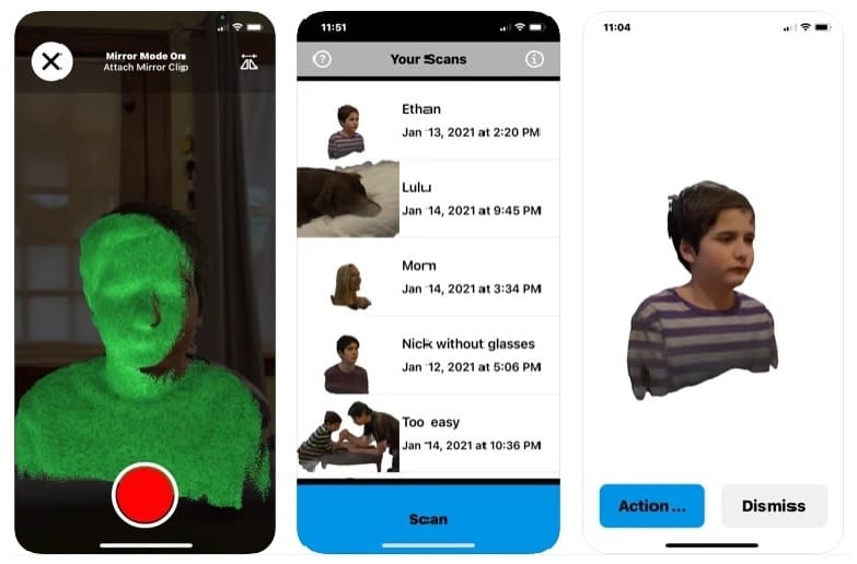 EM3D is perfect for 3D selfies and lifelike scans