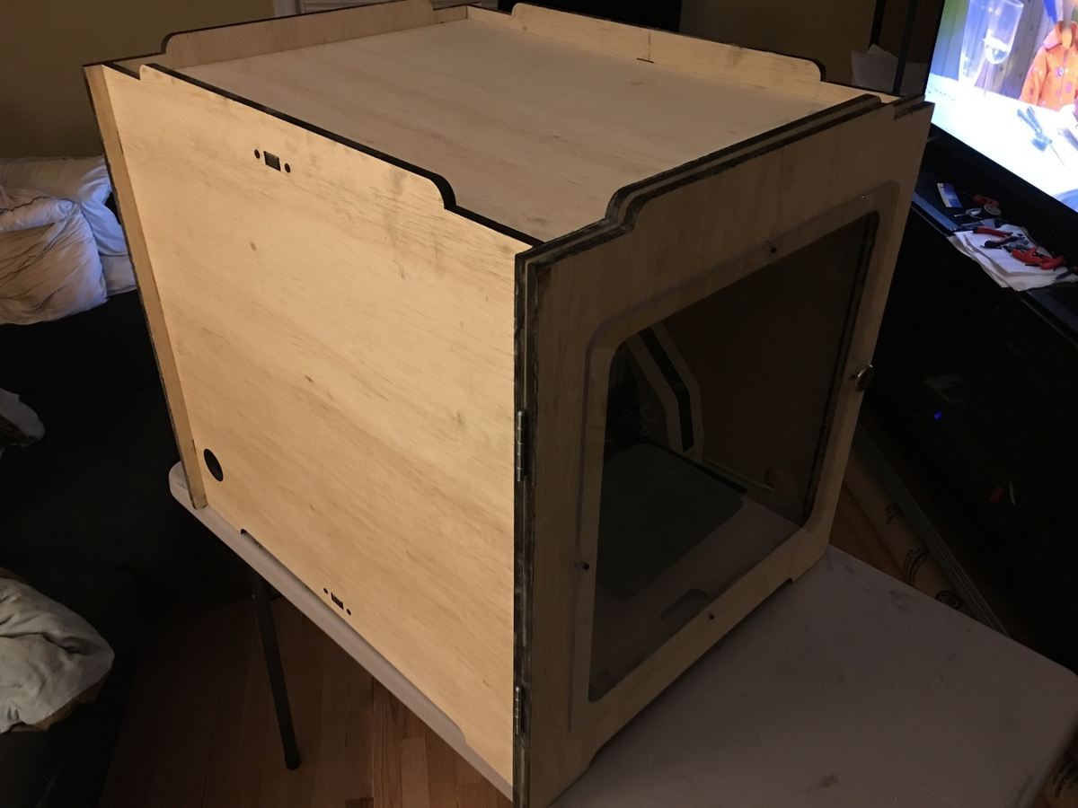 Wooden enclosures use wood panels and usually have a window for a front door
