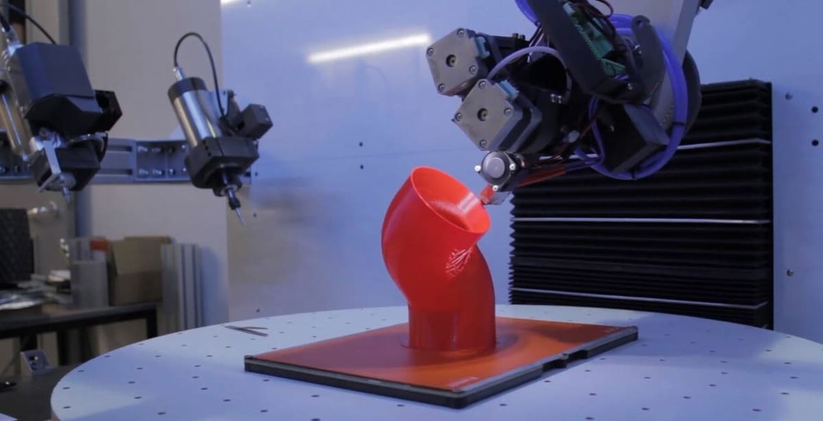 A 5-axis printer with a rotating printhead