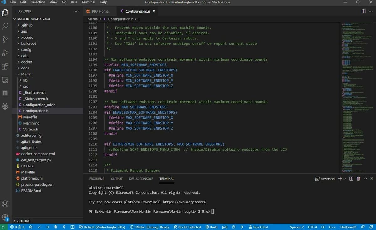 You can use VSCode to make firmware adjustments