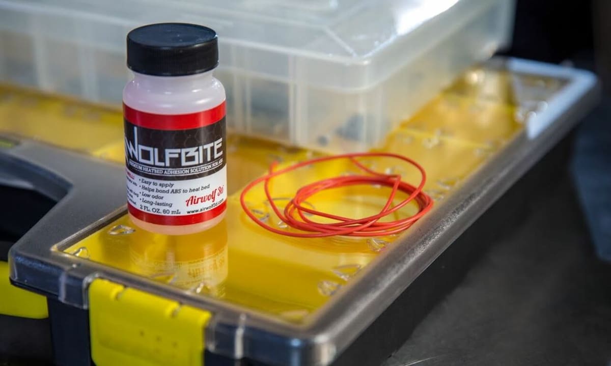 WolfBite is an adhesive meant for ABS, TPU, TPE, and PETG filaments