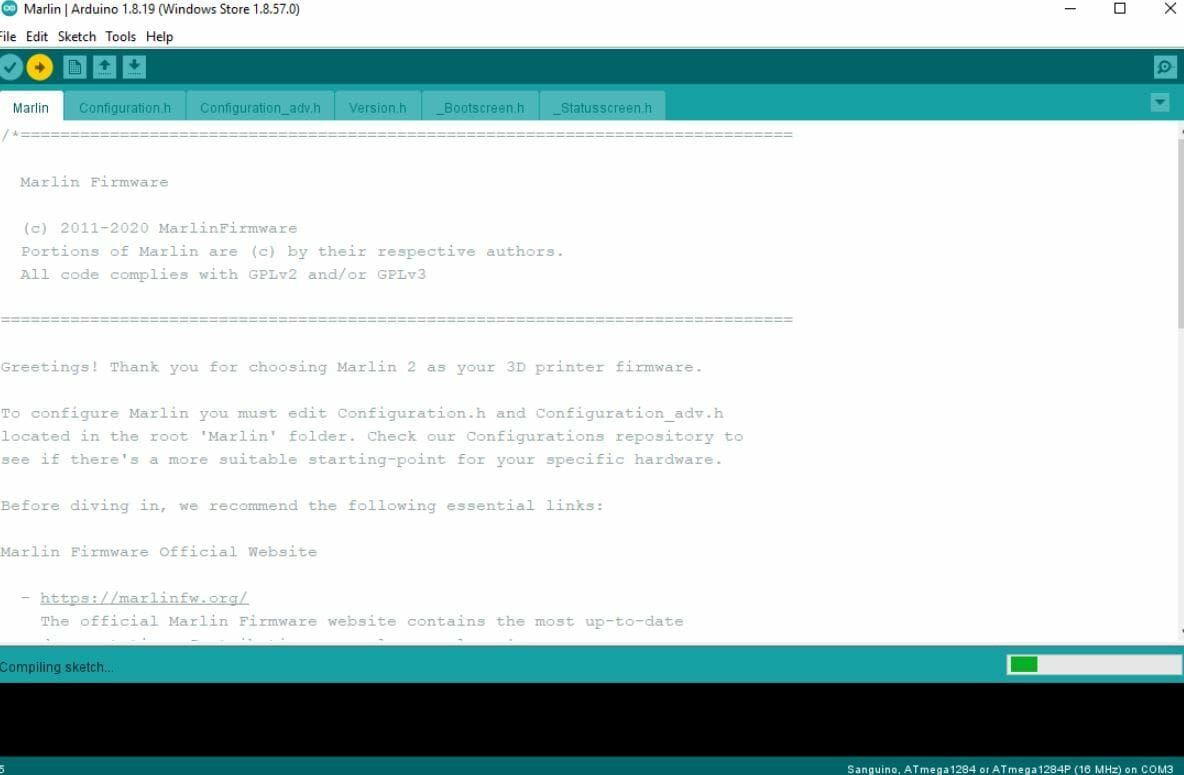 Click the arrow icon to upload your new firmware to your printer