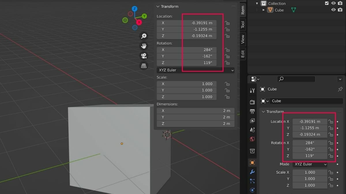 Press 'N' to toggle the object transformation panel