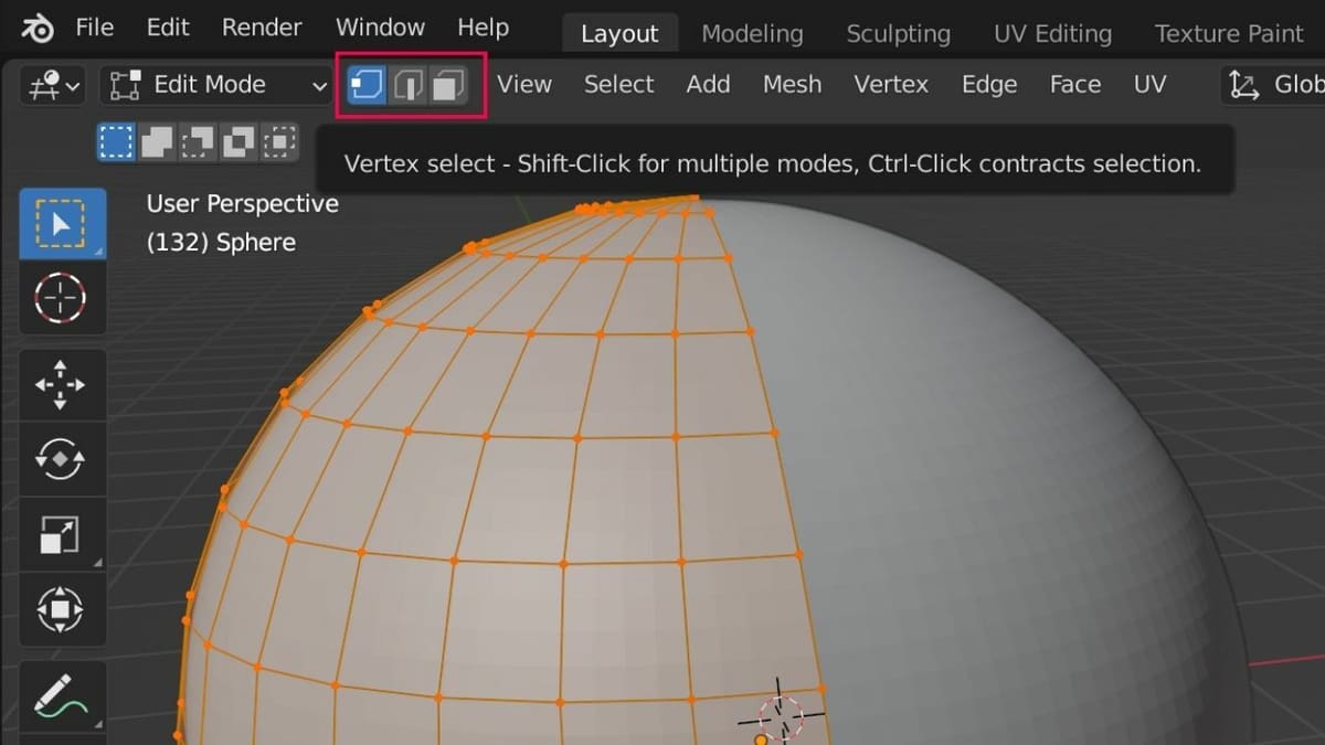 Clicking the LMB outside the object deselects the selections